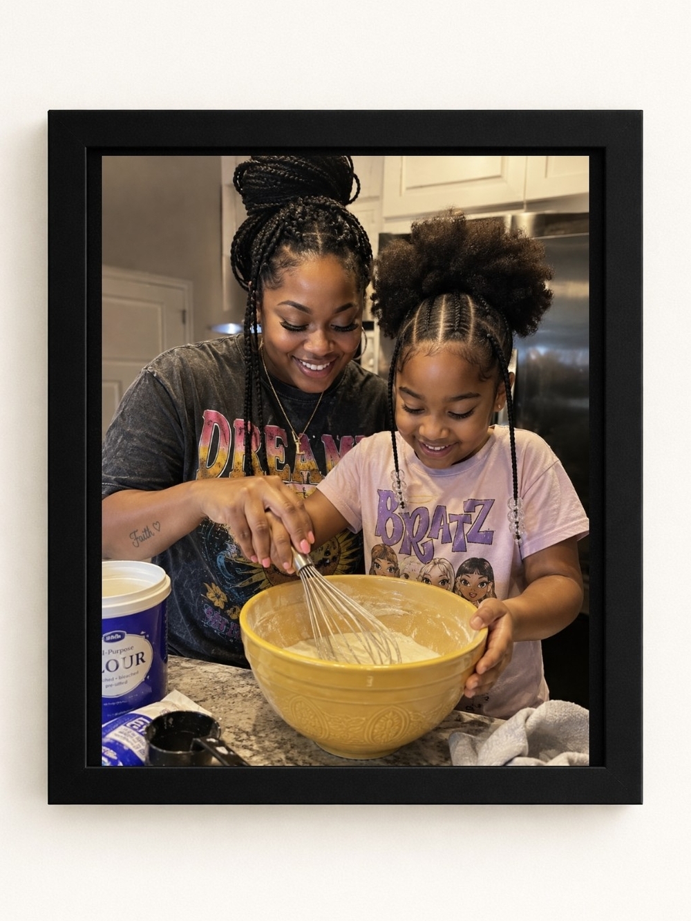 8x10 Framed Mother & Daughter Baking Joy Print